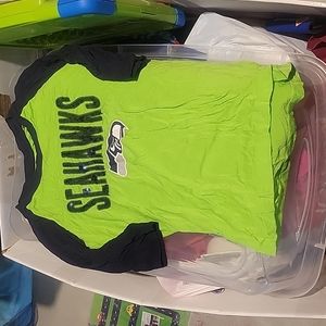 Girls Seahawks 3/4 sleeve top